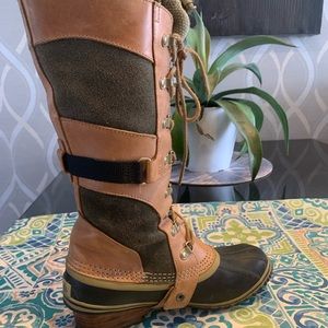 SOREL WOMENS CONQUEST CARLY II TALL Leather Boots WATERPROOF US7
